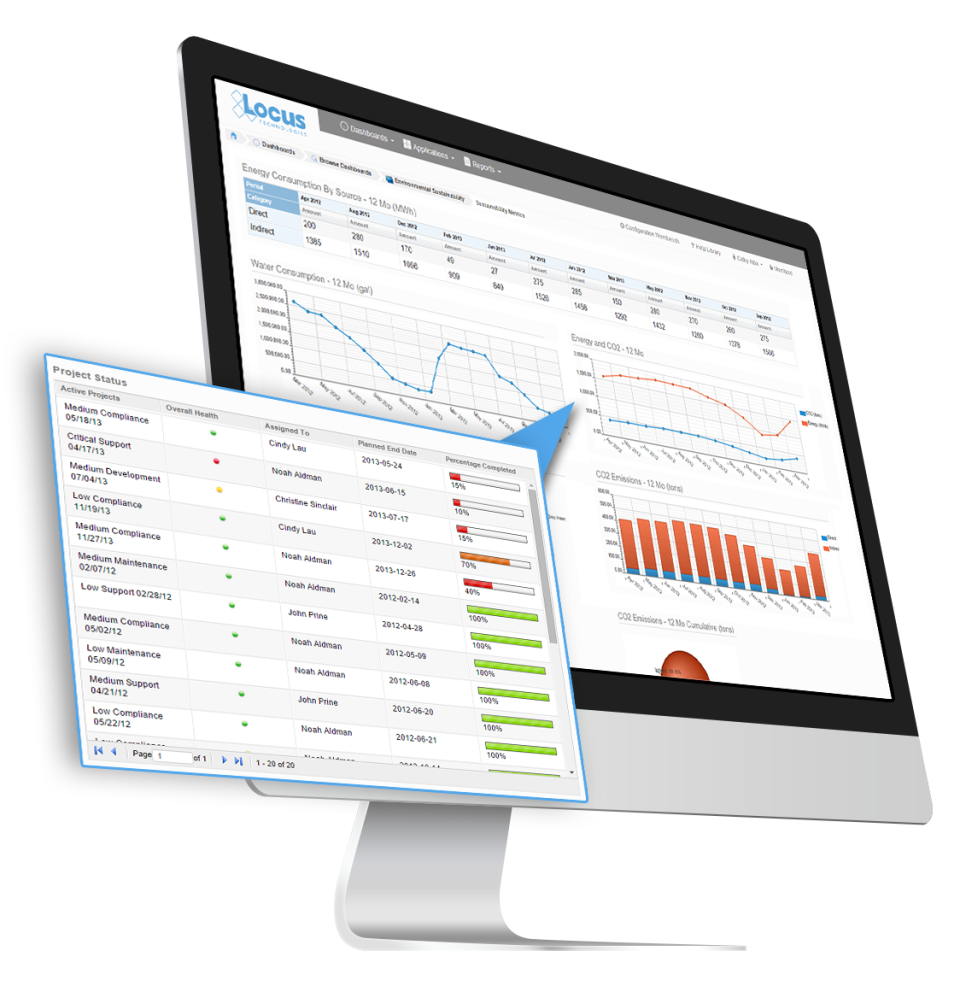 screenshot of Locus Air Quality Management